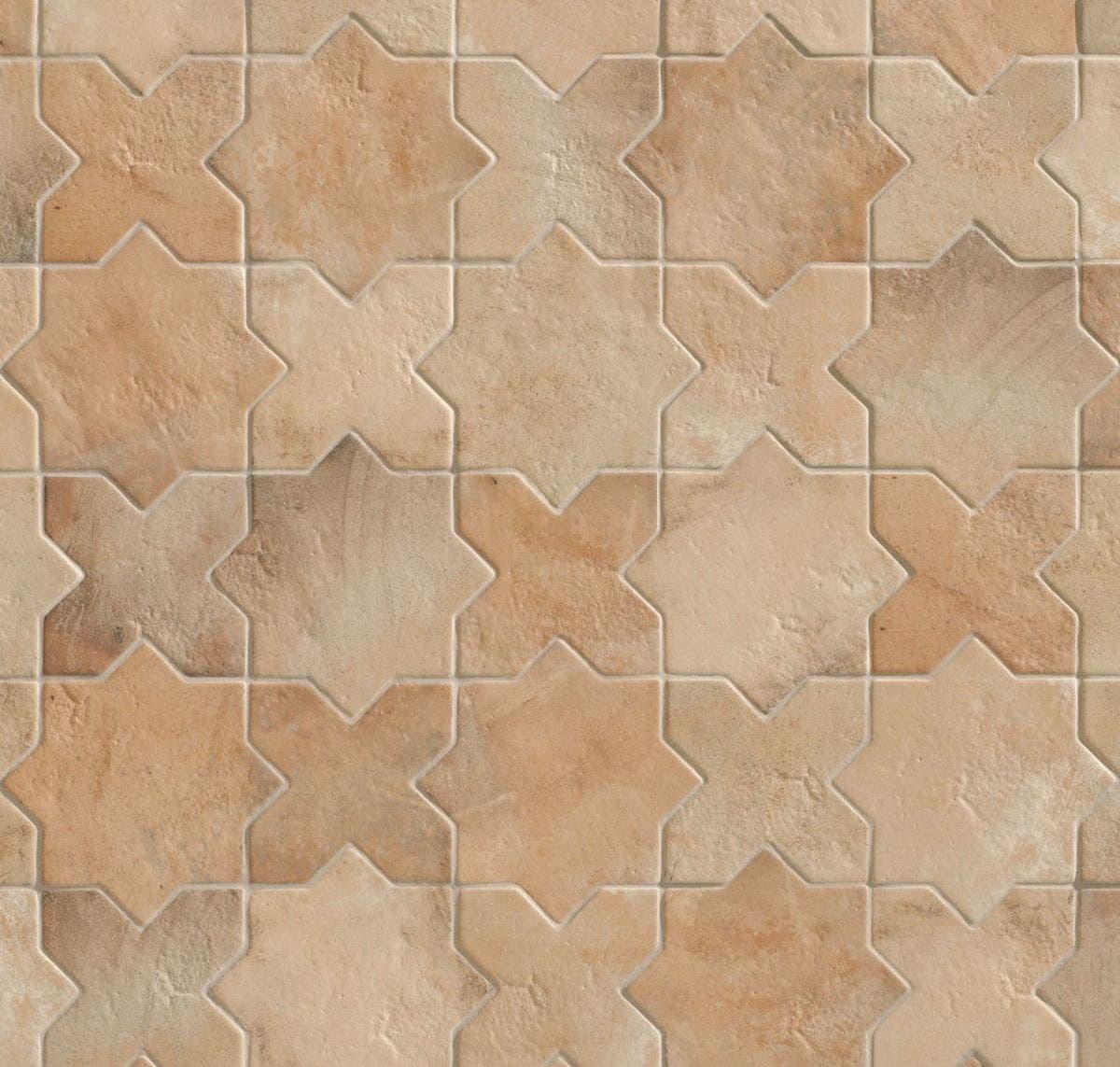 TileBar: Parma Star and Cross Porcelain Tile Cotto B 1741753 | Material ...
